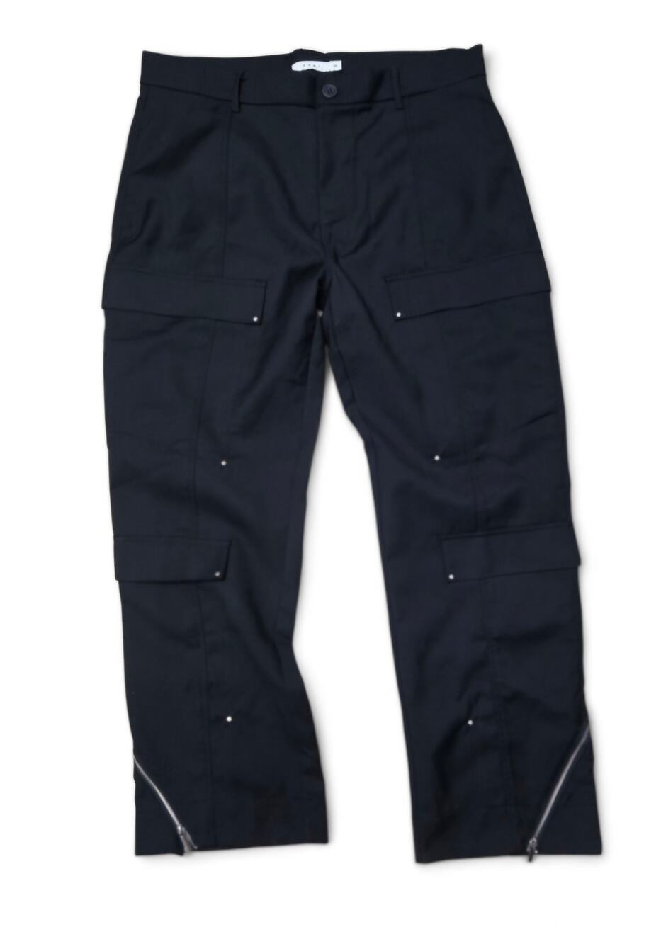 MNML Cargo Pants Black Angled Zip Studded Punk Techwear Men’s Size 38
